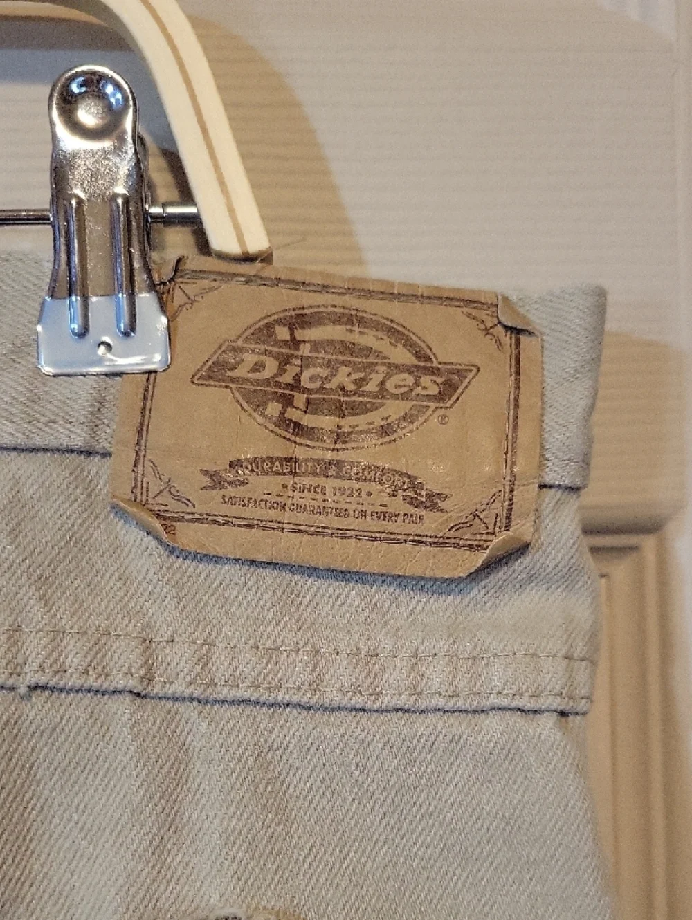 Dickies Beige/Tan Work Pants with Logo Patch